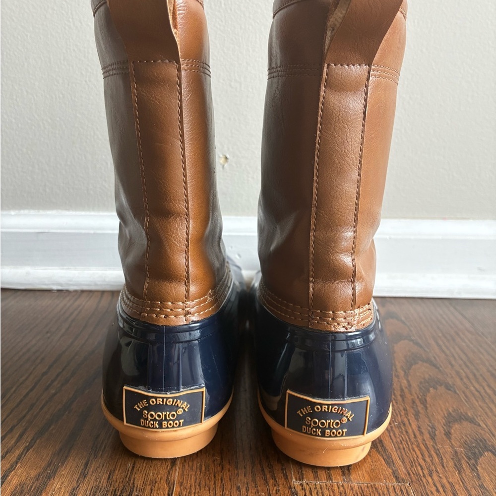 Sporto Brown & Navy Women's Lace-Up Winter Rain Boots - Picture 2 of 8